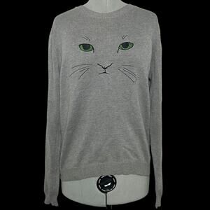 Opening Ceremony Gray Cat Sweater Size M